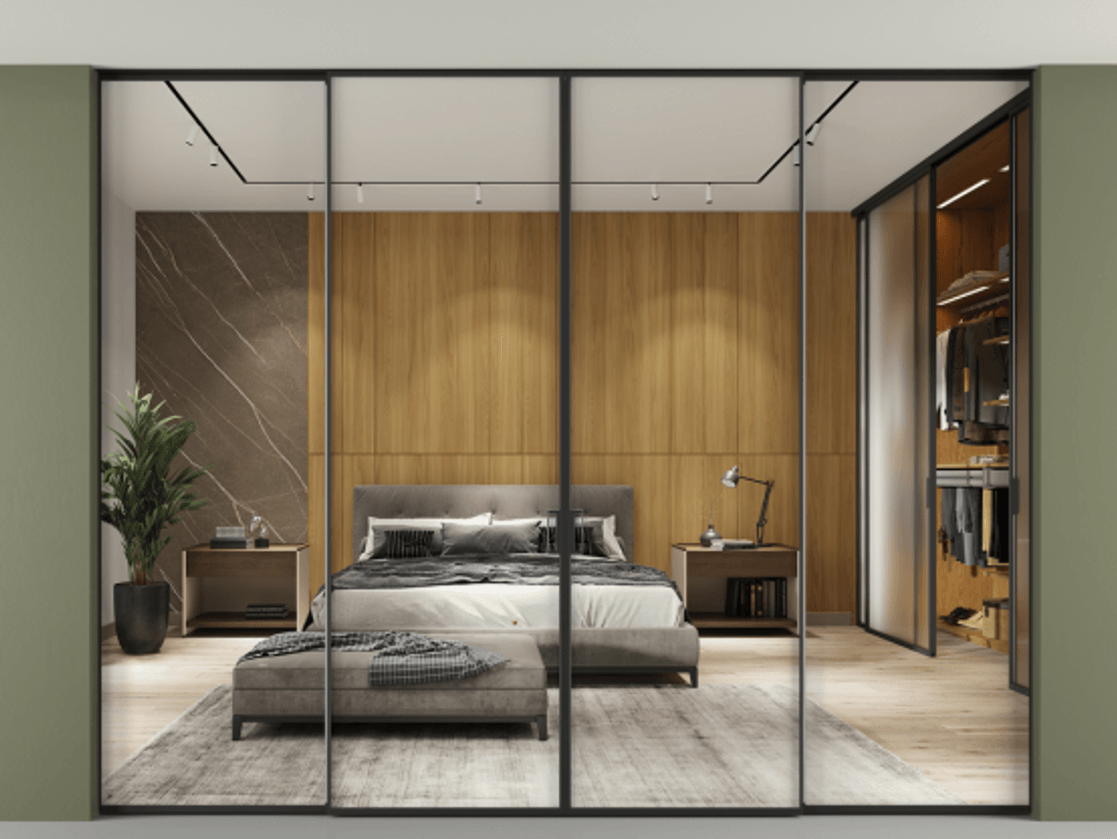 Перегородка Формато внутри проёма скрытое крепление в потолок 4 створки АЛПР 040.01 Алюминий Черный Двустороннее зеркало, триплекс , триплекс 6 мм. Скрытый короб ЧЕР Цена 504200 ₽ 1. Полотно 4 шт. (800/2100 мм)
2. Комплект установки раздвижной системы
3. Базовый комплект фурнитуры
4.Ручка Рондо. Фабрика дверей Волховец 8 (800) 551 43 19 Перегородка Формато внутри проёма скрытое крепление в потолок 4 створки АЛПР 040.01 Алюминий Черный Двустороннее зеркало, триплекс , триплекс 6 мм Цена 504200 ₽ | Volhovec